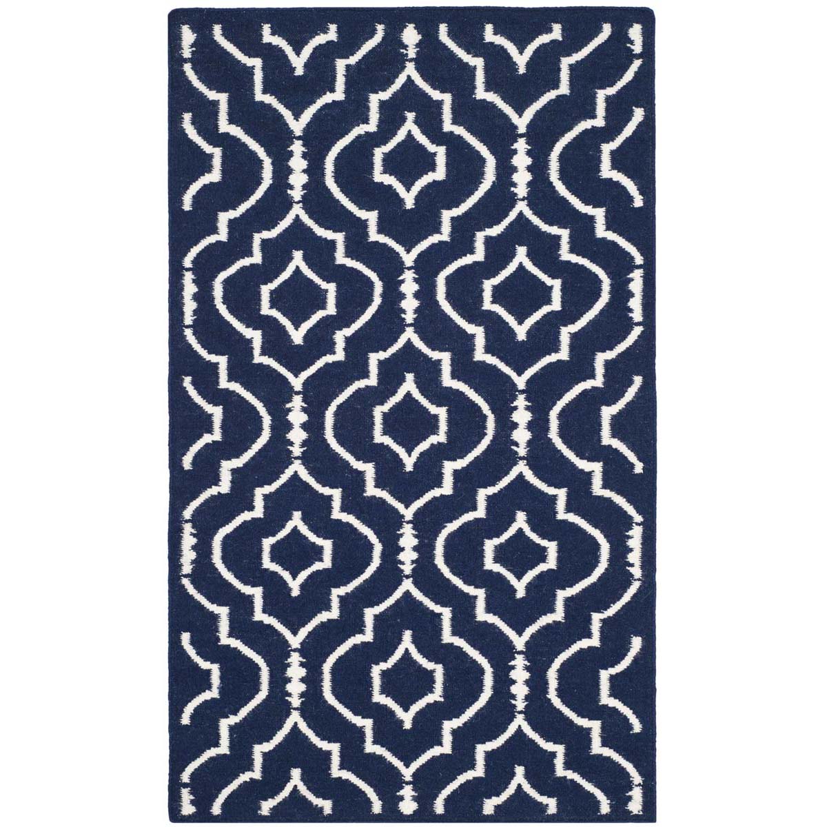 Safavieh Dhurries 637 Rug, DHU637 - Navy / Ivory