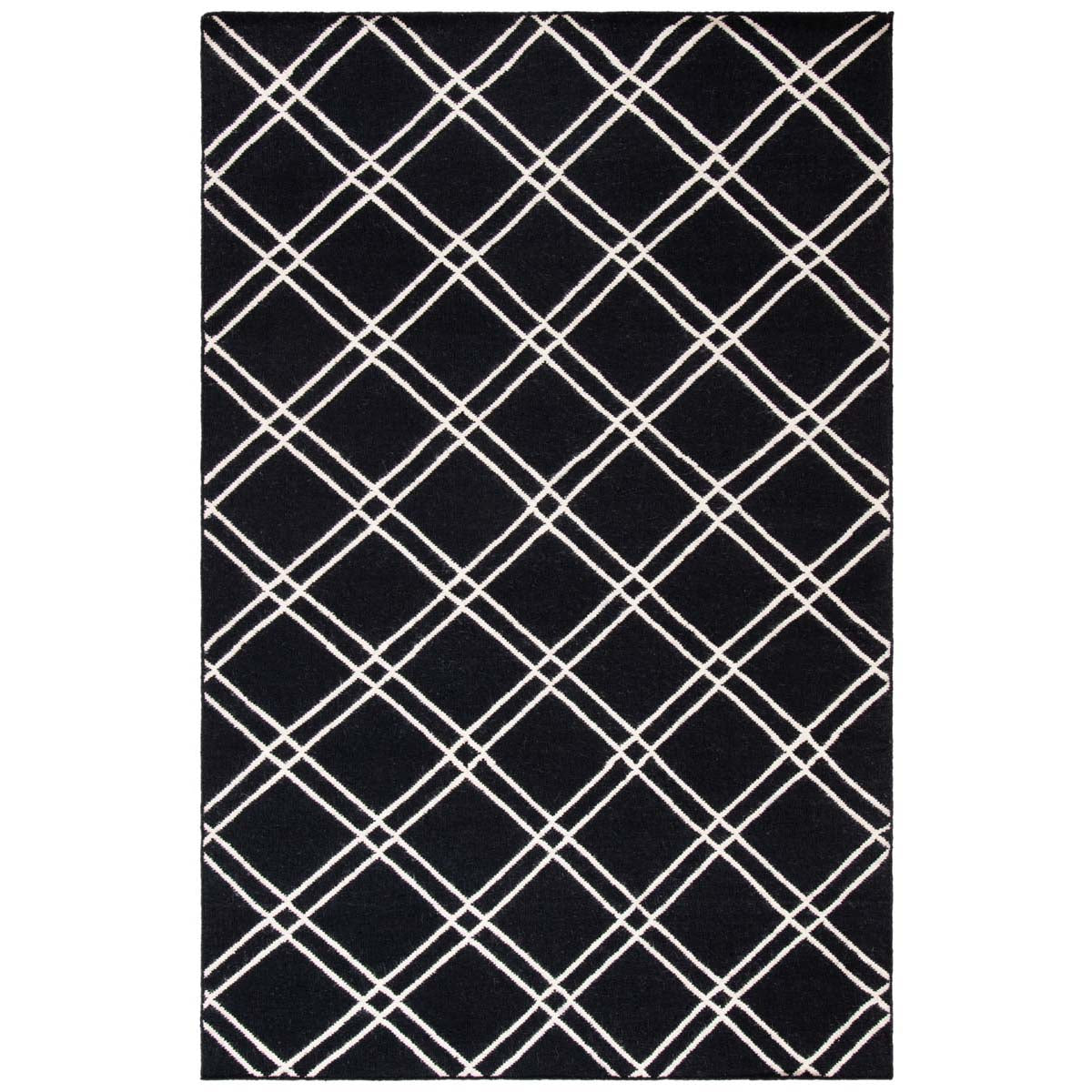 Safavieh Dhurries 638 Rug, DHU638 - Black / Ivory