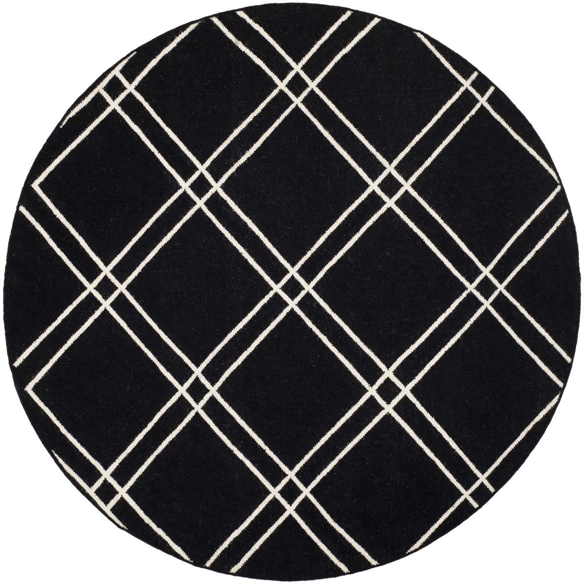 Safavieh Dhurries 638 Rug, DHU638 - Black / Ivory