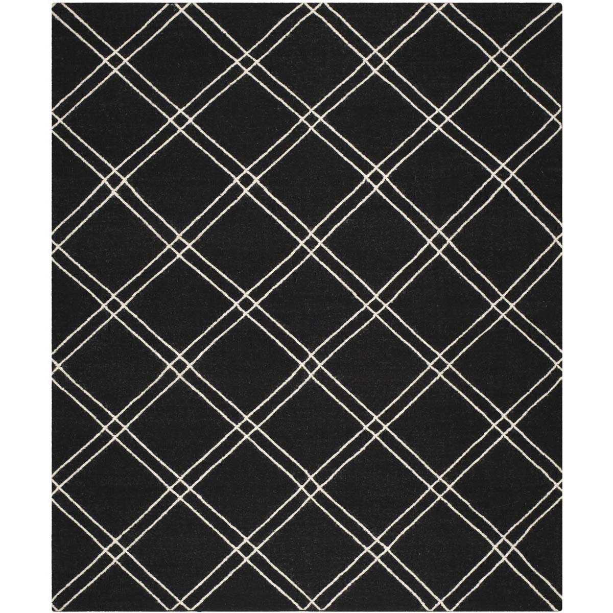 Safavieh Dhurries 638 Rug, DHU638 - Black / Ivory