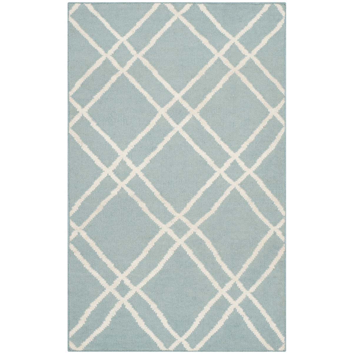 Safavieh Dhurries 638 Rug, DHU638 - Light Blue / Ivory