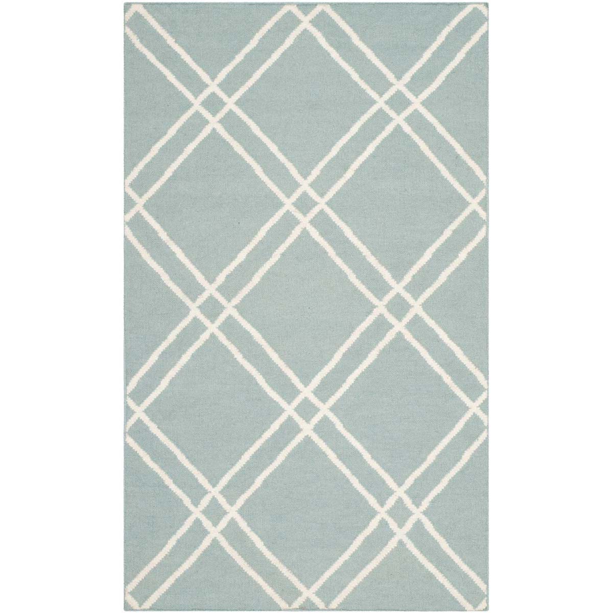 Safavieh Dhurries 638 Rug, DHU638 - Light Blue / Ivory