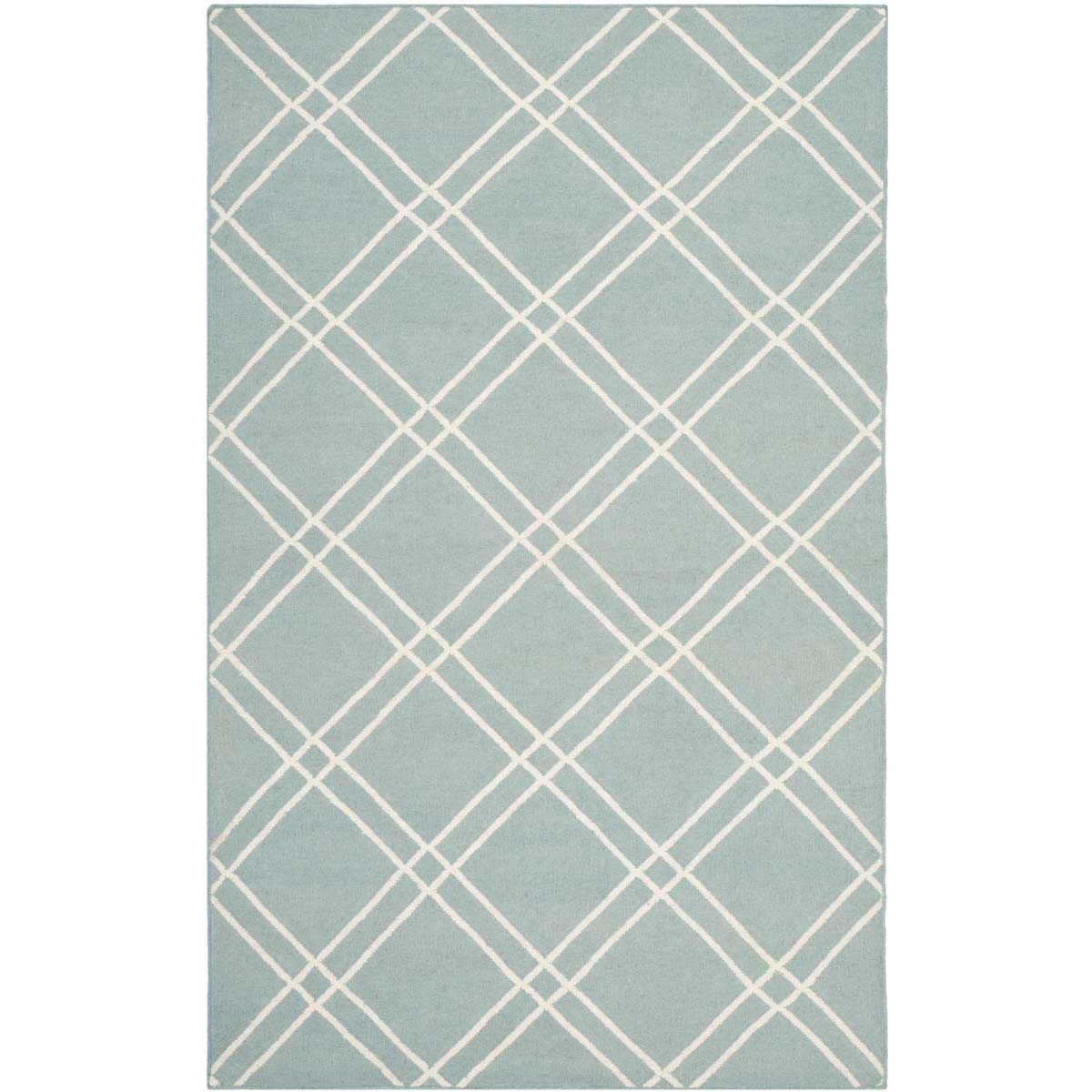 Safavieh Dhurries 638 Rug, DHU638 - Light Blue / Ivory