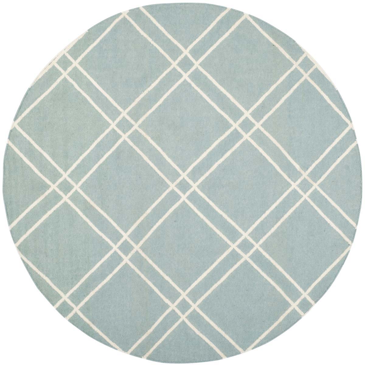 Safavieh Dhurries 638 Rug, DHU638 - Light Blue / Ivory