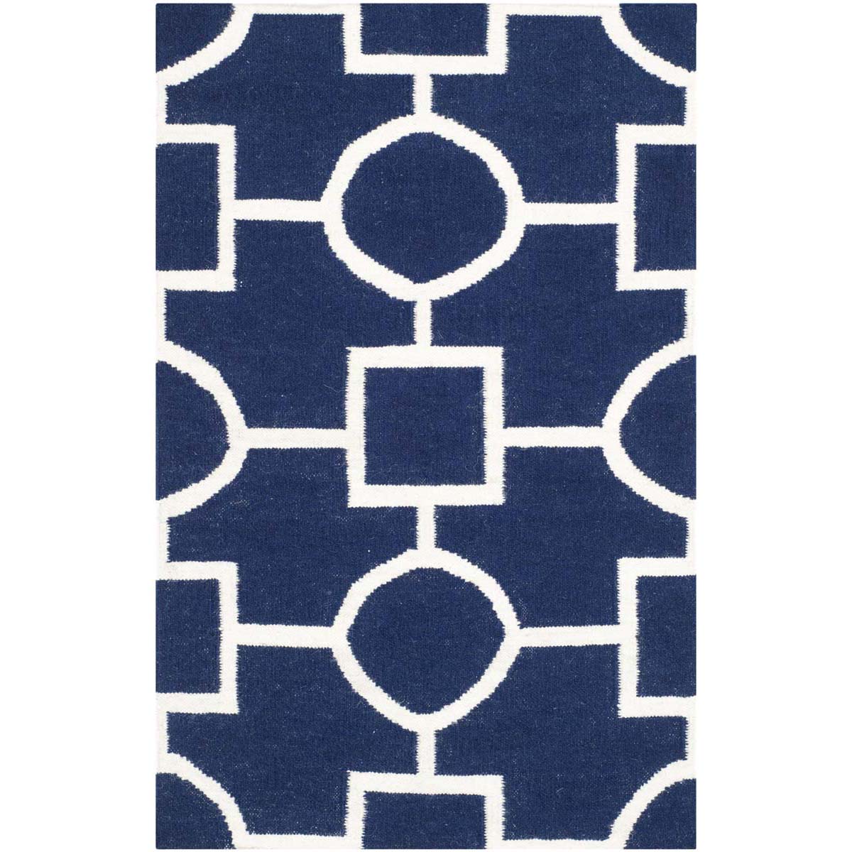 Safavieh Dhurries 639 Rug, DHU639 - Navy / Ivory