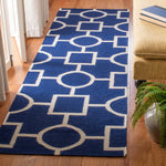 Safavieh Dhurries 639 Rug, DHU639 - Navy / Ivory