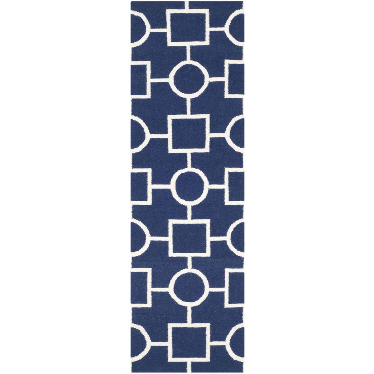 Safavieh Dhurries 639 Rug, DHU639 - Navy / Ivory