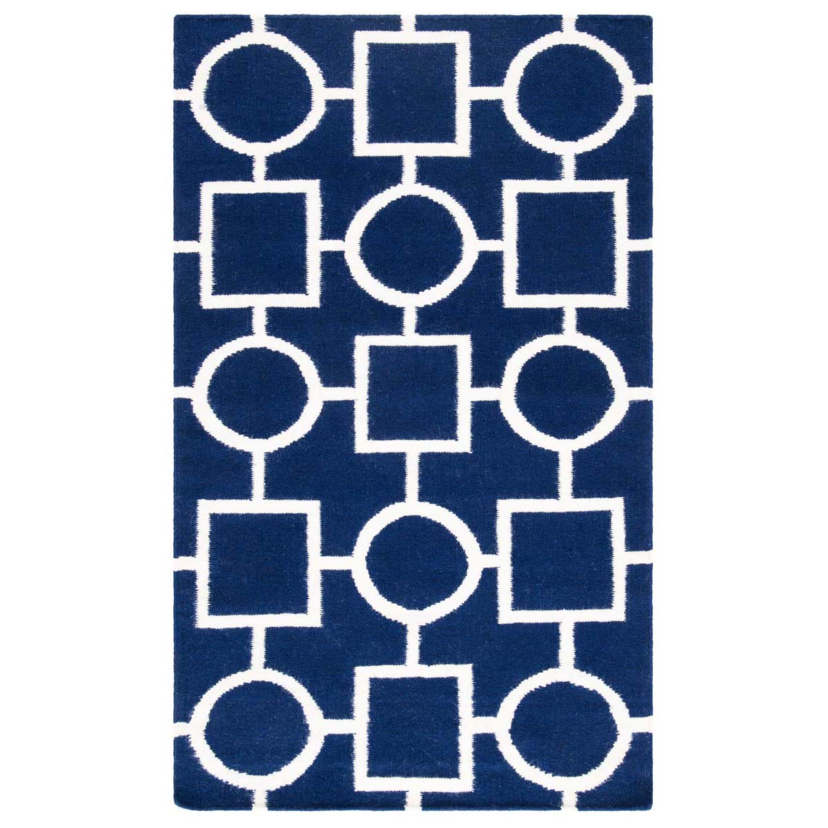 Safavieh Dhurries 639 Rug, DHU639 - Navy / Ivory