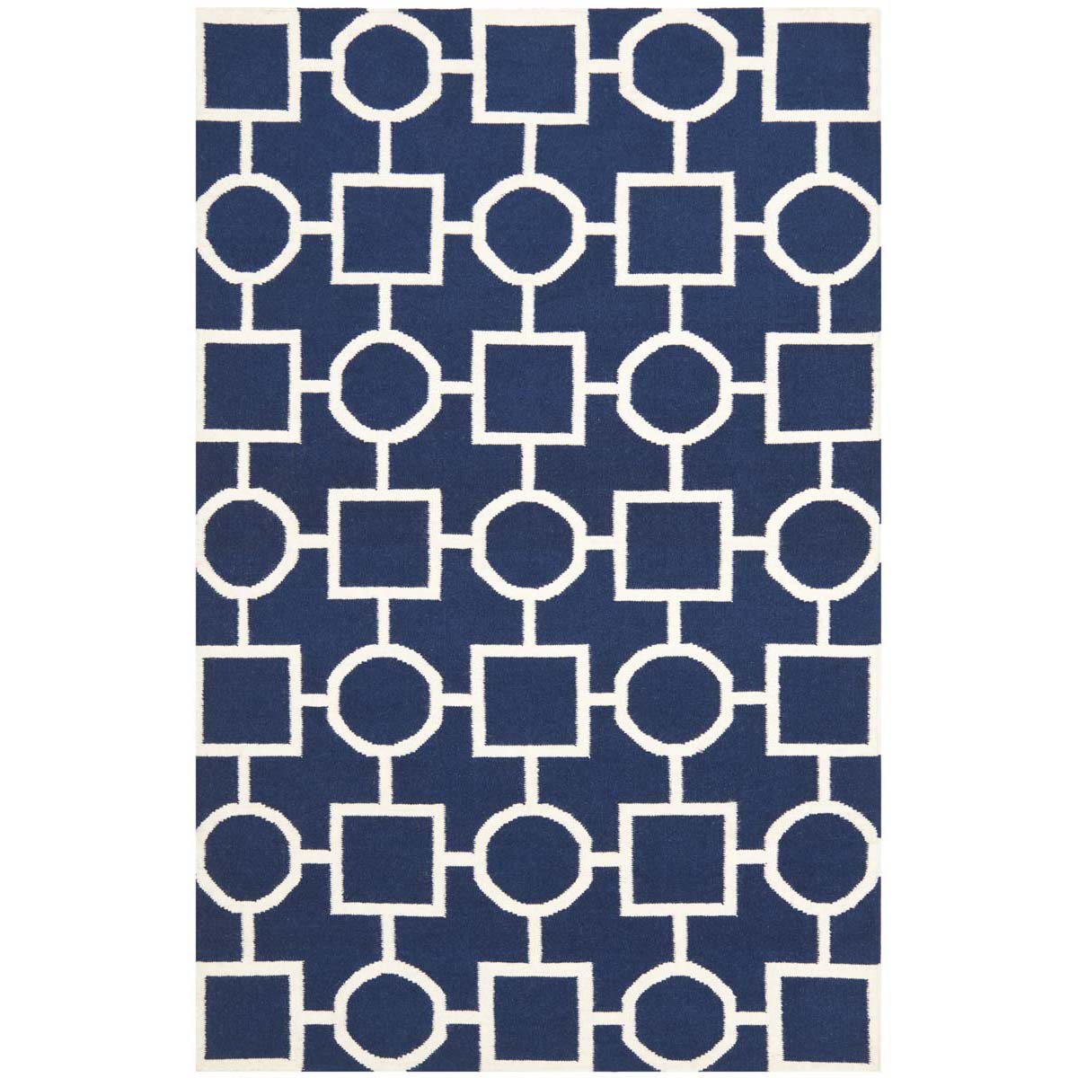 Safavieh Dhurries 639 Rug, DHU639 - Navy / Ivory