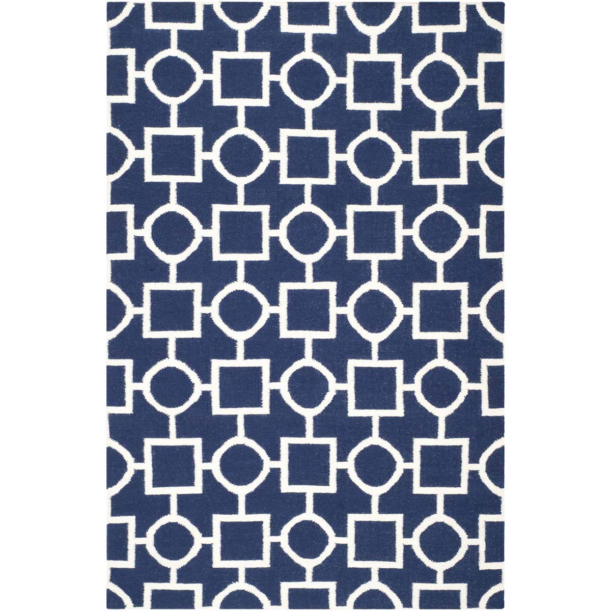 Safavieh Dhurries 639 Rug, DHU639 - Navy / Ivory