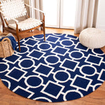 Safavieh Dhurries 639 Rug, DHU639 - Navy / Ivory