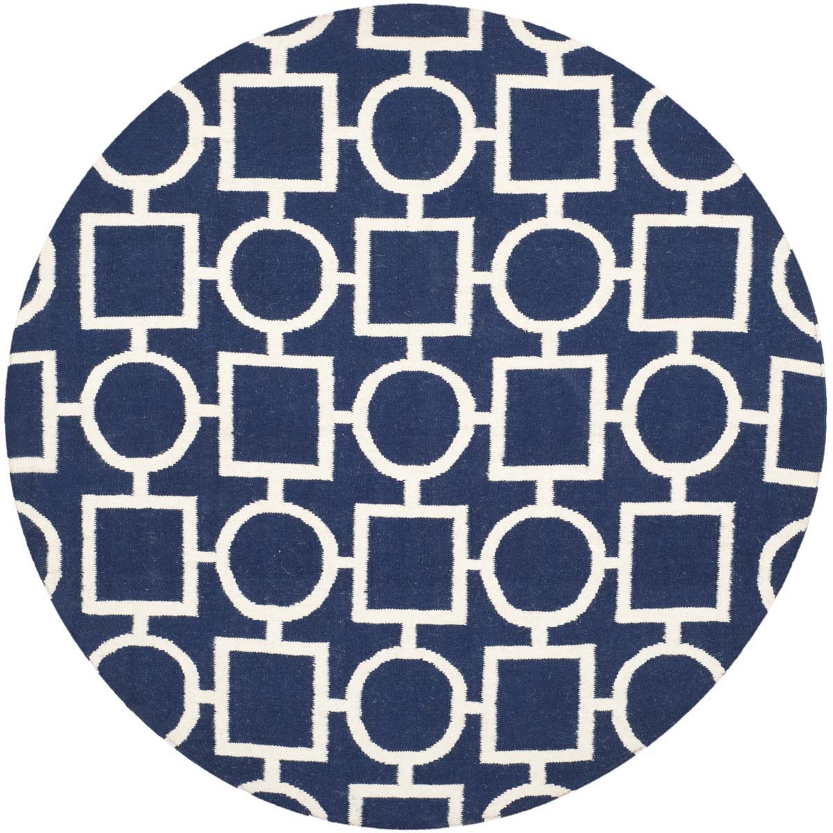 Safavieh Dhurries 639 Rug, DHU639 - Navy / Ivory