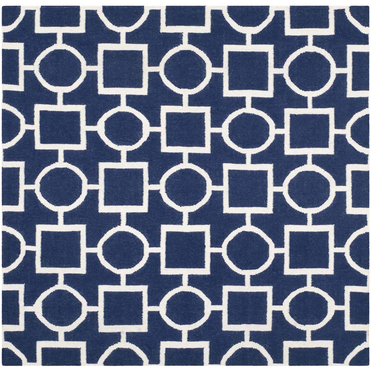 Safavieh Dhurries 639 Rug, DHU639 - Navy / Ivory