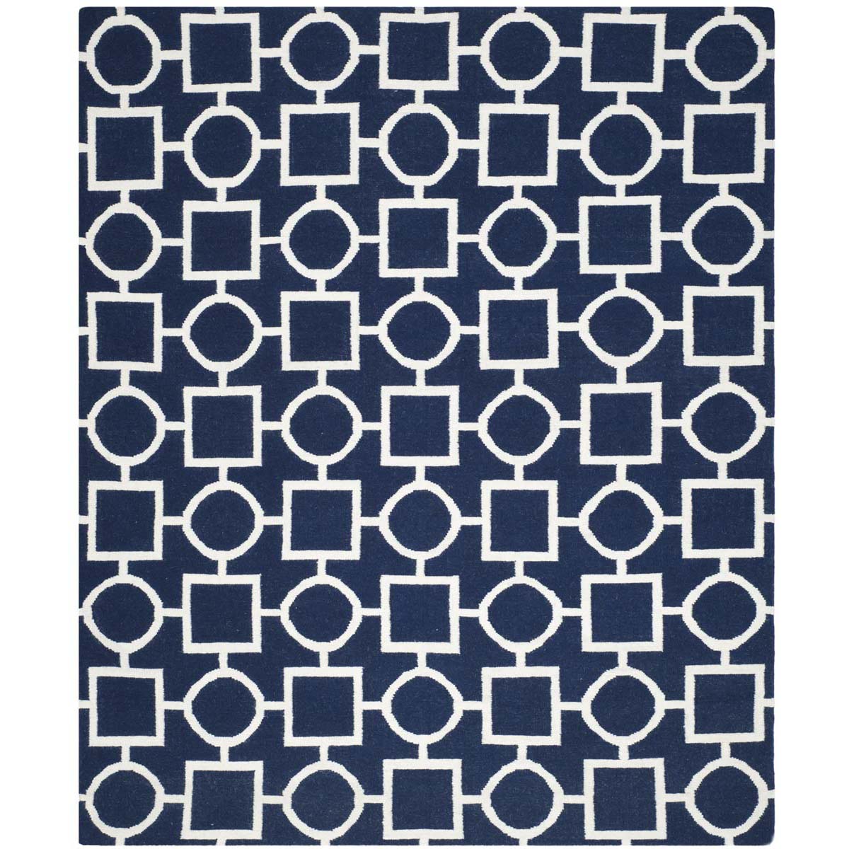 Safavieh Dhurries 639 Rug, DHU639 - Navy / Ivory