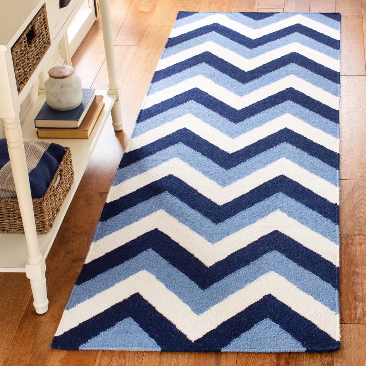 Safavieh Dhurries 640 Rug, DHU640 - Navy / Light Blue