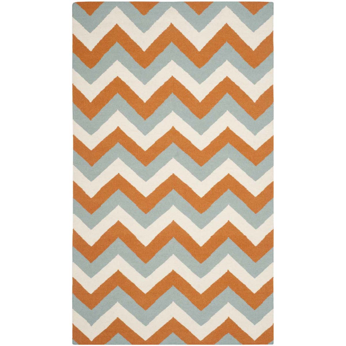 Safavieh Dhurries 640 Rug, DHU640 - Terracotta / Blue