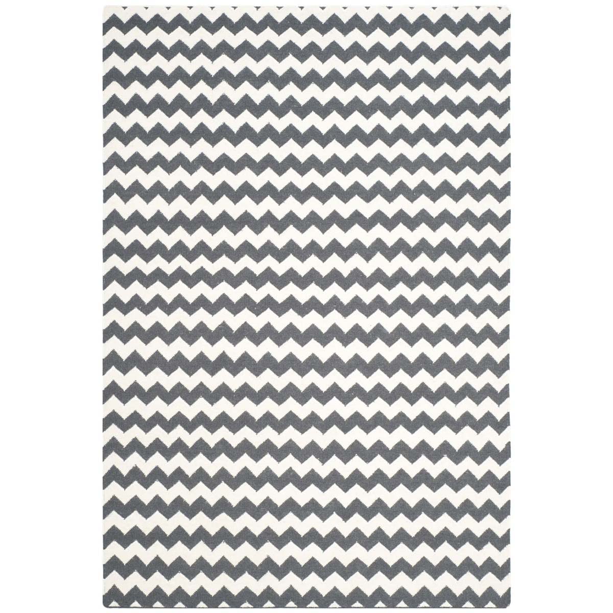 Safavieh Dhurries 644 Rug, DHU644 - Ivory / Charcoal