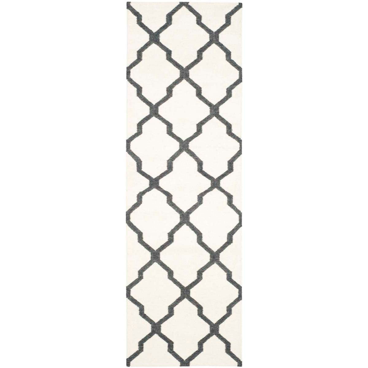 Safavieh Dhurries 645 Rug, DHU645 - Ivory / Charcoal