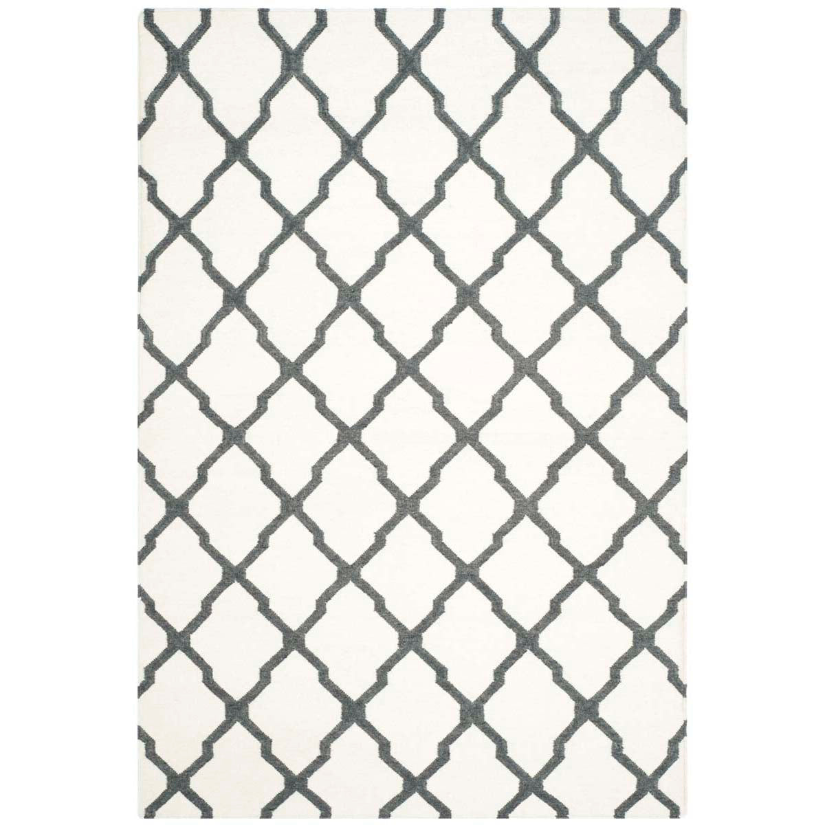 Safavieh Dhurries 645 Rug, DHU645 - Ivory / Charcoal