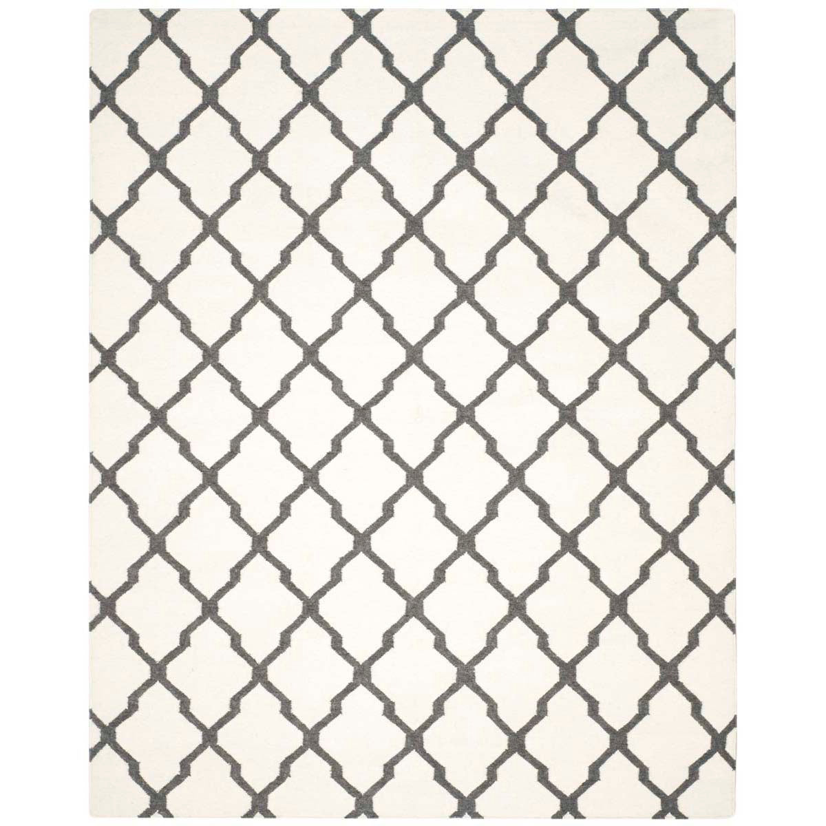 Safavieh Dhurries 645 Rug, DHU645 - Ivory / Charcoal