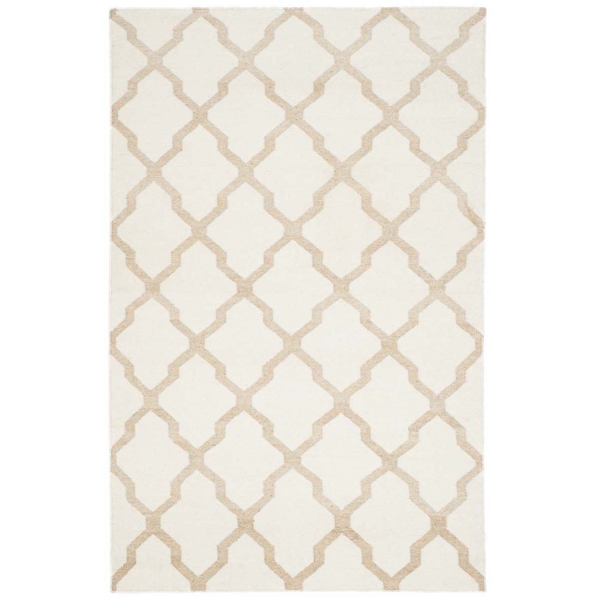 Safavieh Dhurries 645 Rug, DHU645 - Ivory / Camel