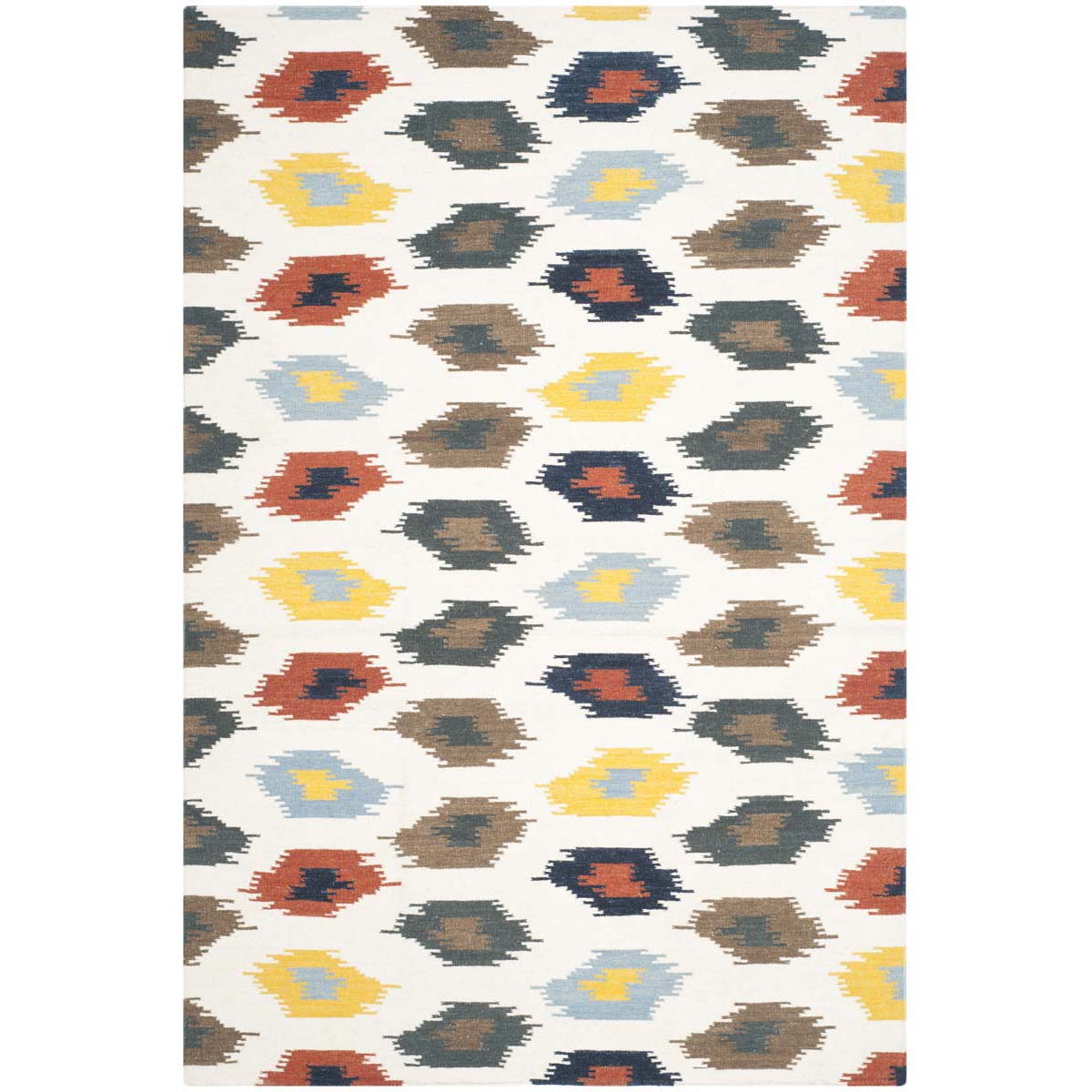 Safavieh Dhurries 648 Rug, DHU648 - Ivory / Multi