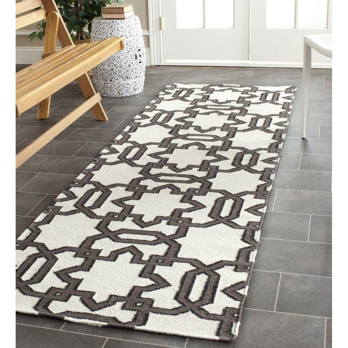 Safavieh Dhurries 751 Rug, DHU751 - Ivory / Grey