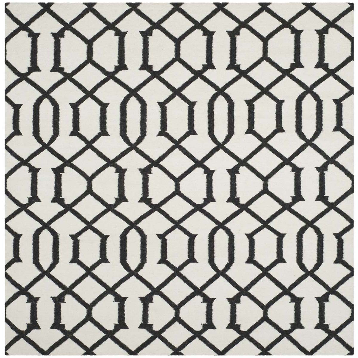 Safavieh Dhurries 753 Rug, DHU753 - Ivory / Charcoal