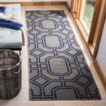 Safavieh Dhurries 860 Rug, DHU860 - Grey / Dark Blue