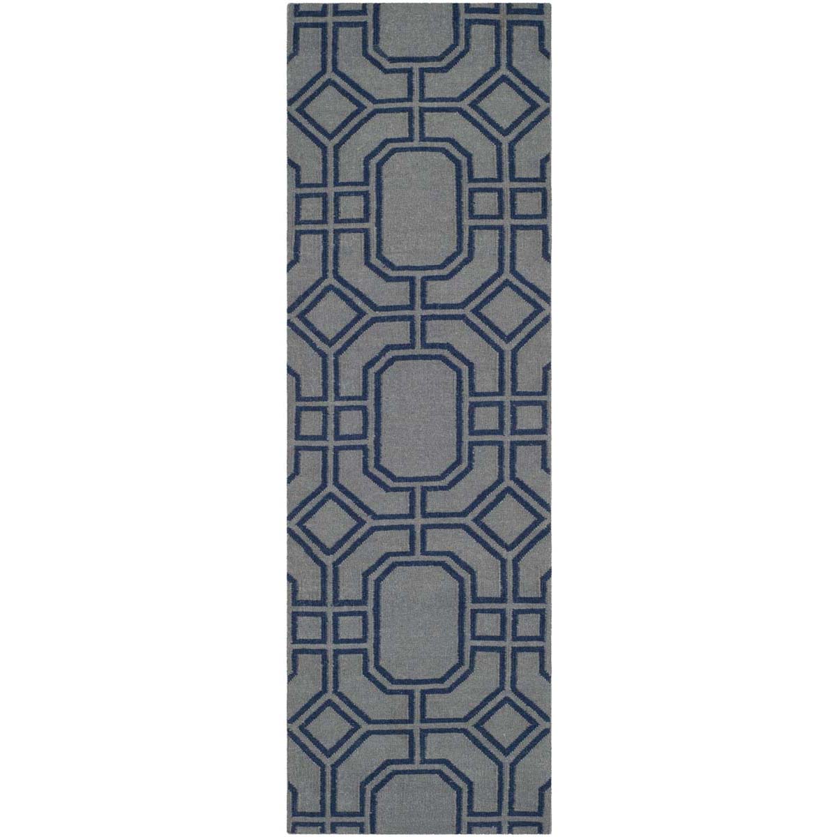 Safavieh Dhurries 860 Rug, DHU860 - Grey / Dark Blue