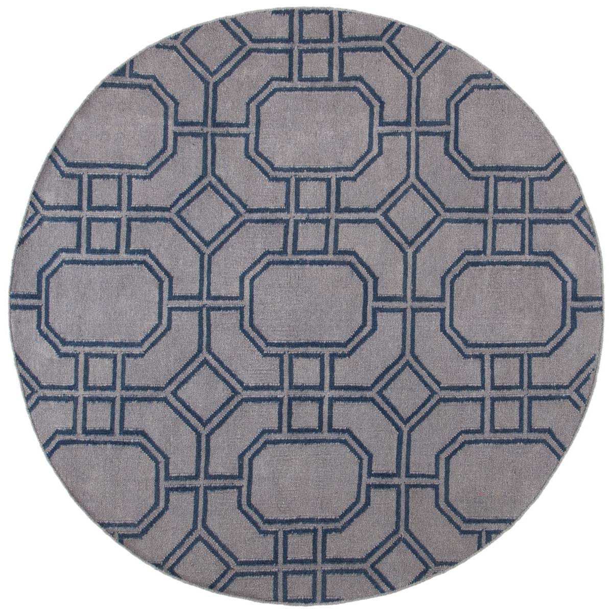 Safavieh Dhurries 860 Rug, DHU860 - Grey / Dark Blue