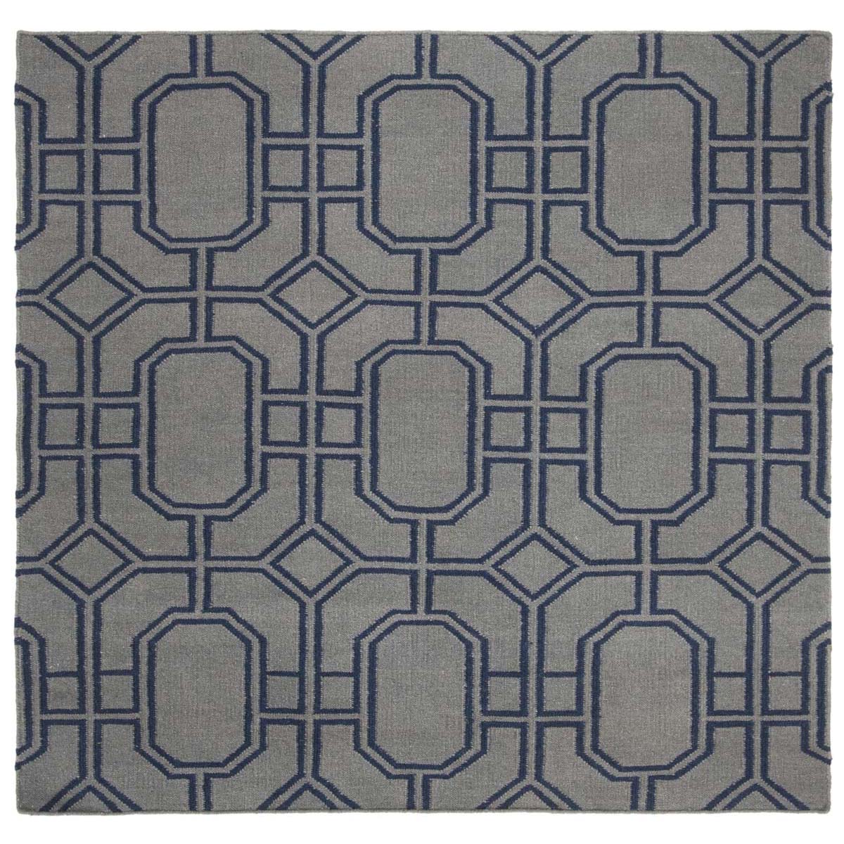 Safavieh Dhurries 860 Rug, DHU860 - Grey / Dark Blue