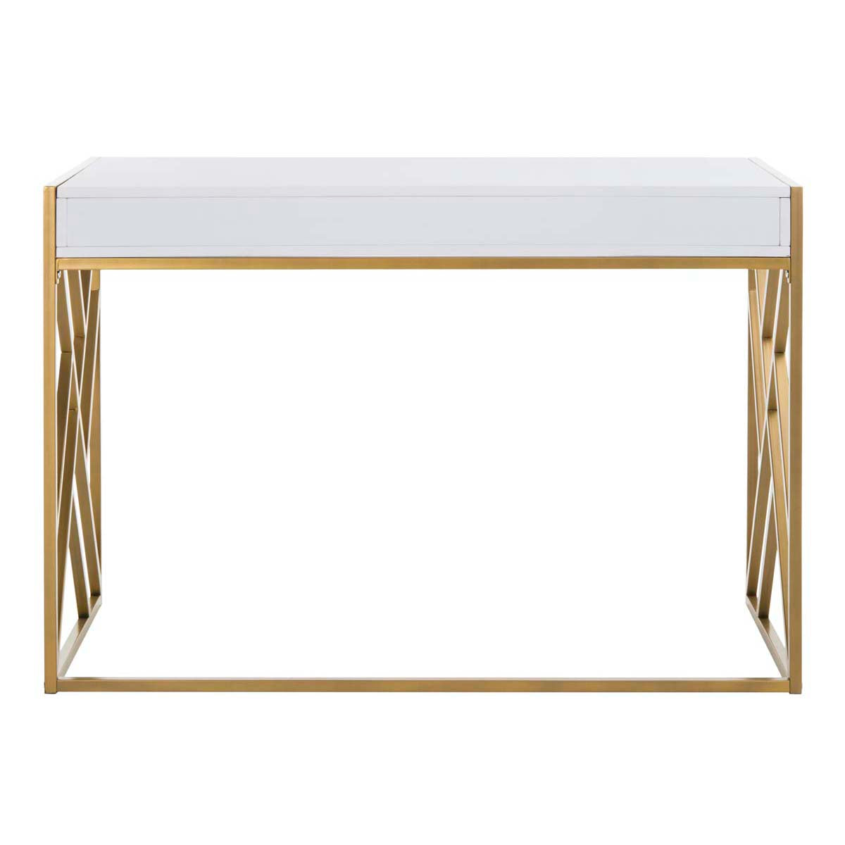 Safavieh Elaine 1 Drawer Desk , DSK2201 - White/Gold