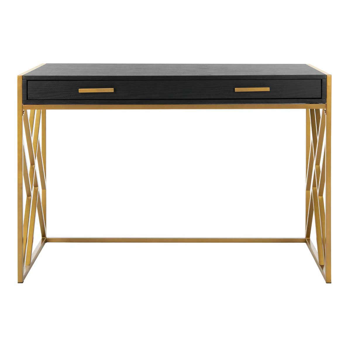 Safavieh Elaine 1 Drawer Desk , DSK2201 - Black/Gold