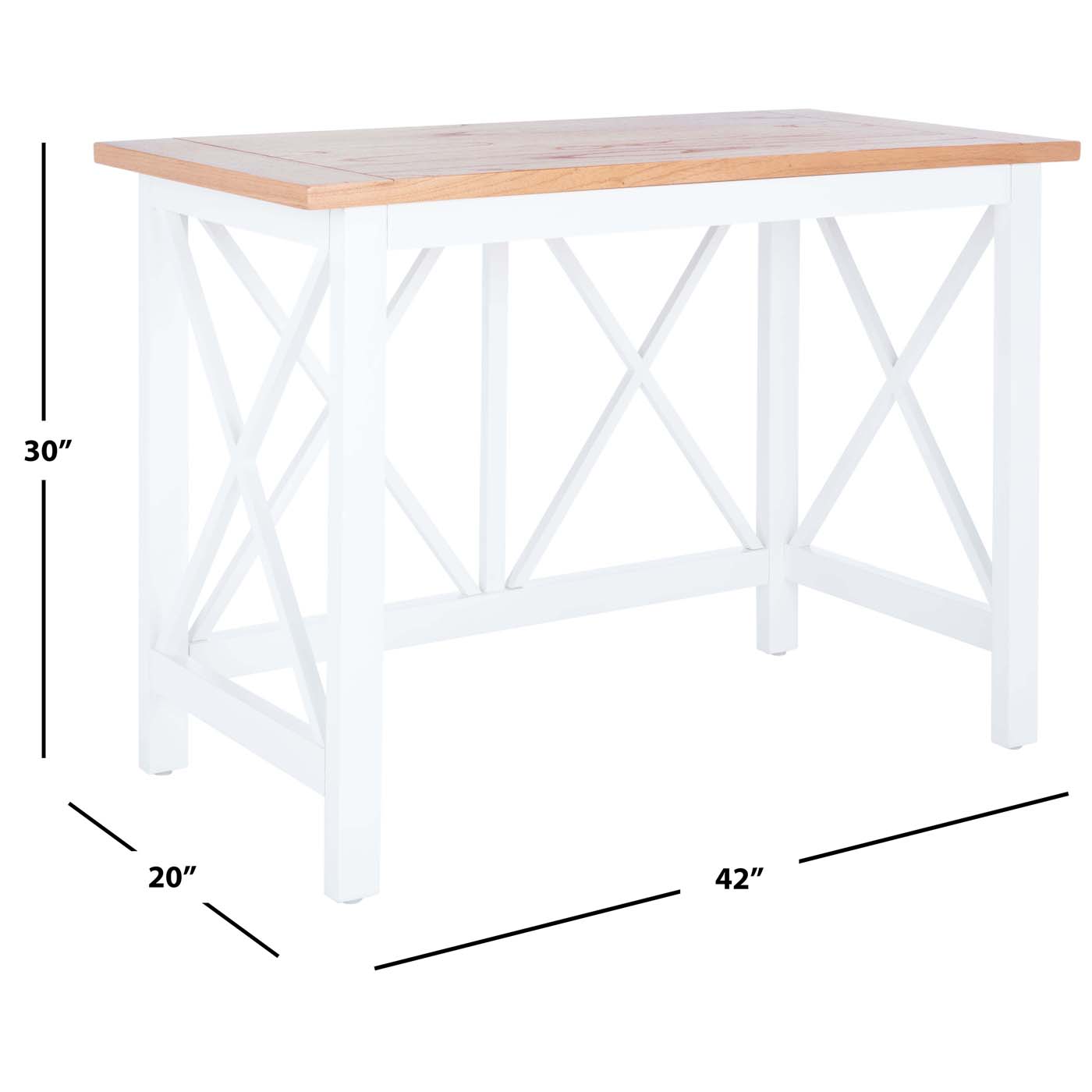 Safavieh Freyr Desk , DSK5008 - Natural / White