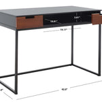 Safavieh Vance 2 Drawer 1 Shelf Desk  , DSK5013 - Brown/Black