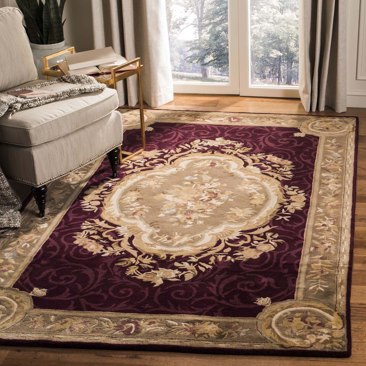 Safavieh Empire 414 Rug, EM414 - Dark Red / Dark Beige