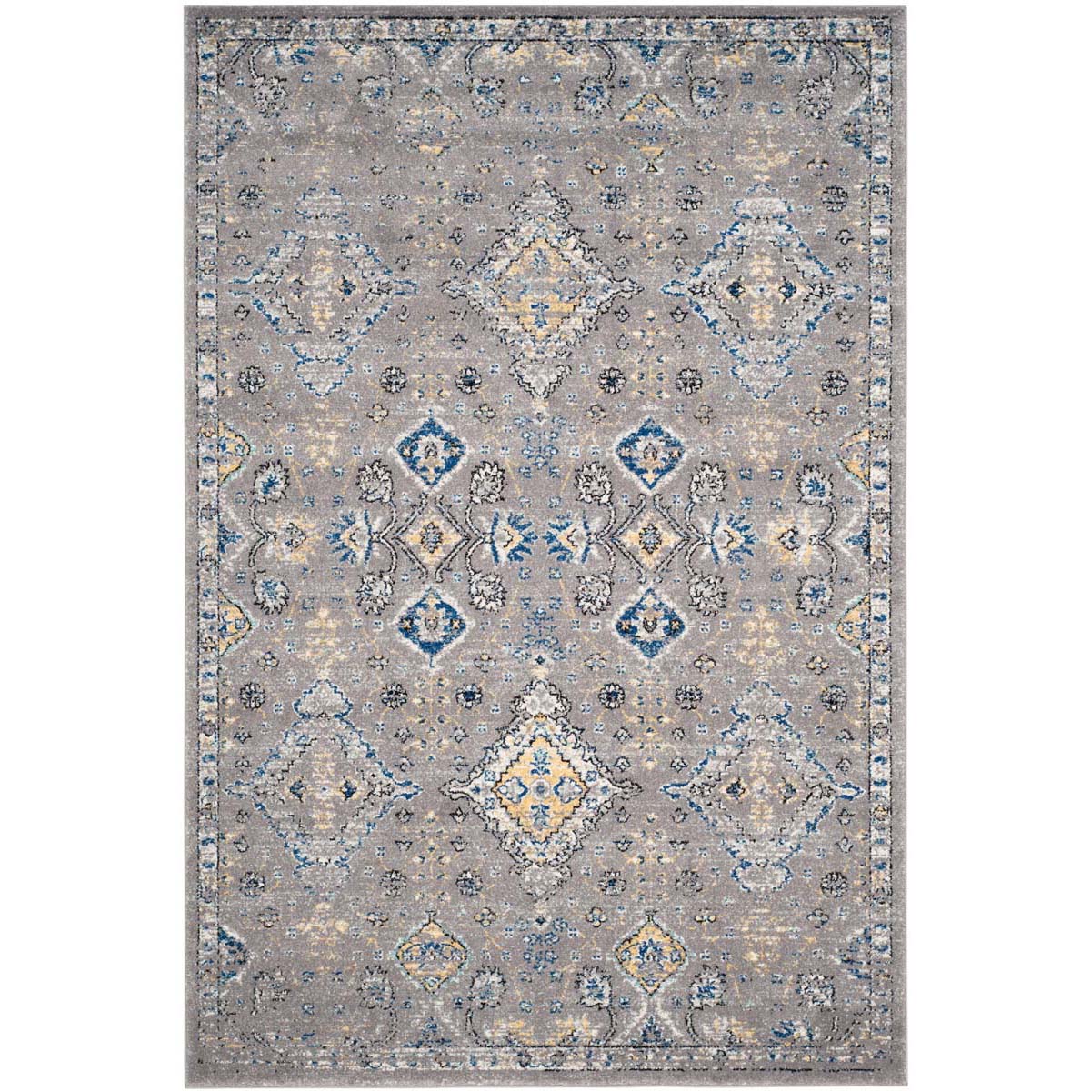 Safavieh Evoke 224 Rug, EVK224 - DARK GREY / YELLOW