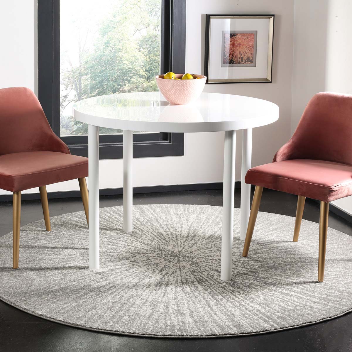 Safavieh Evoke 228 Rug, White, EVK228 - Dark Grey / Ivory