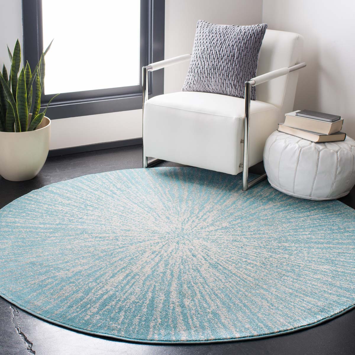 Safavieh Evoke 228 Rug, Blue, EVK228 - Aqua / Ivory