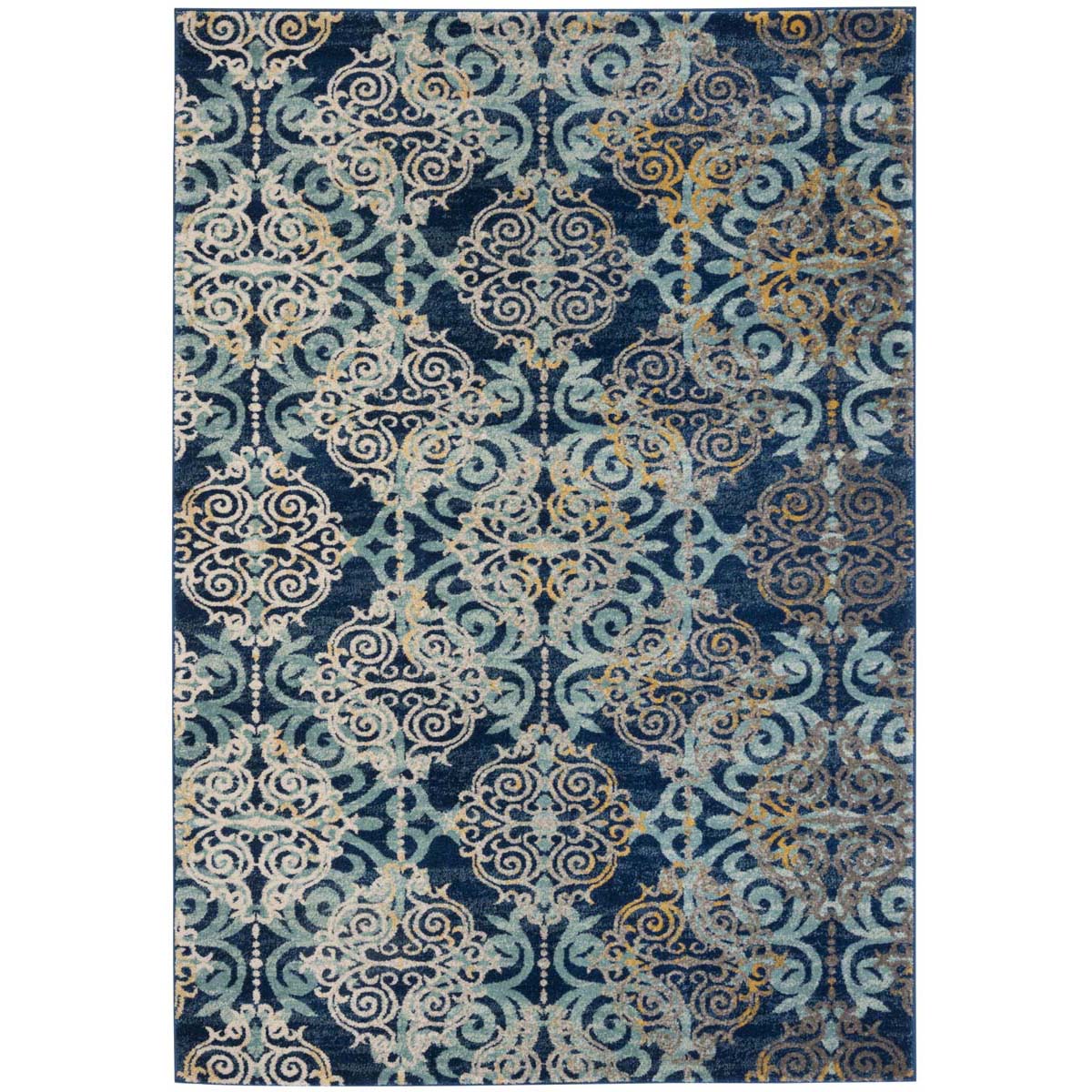 Safavieh Evoke 230 Rug, EVK230 - ROYAL / LIGHT BLUE