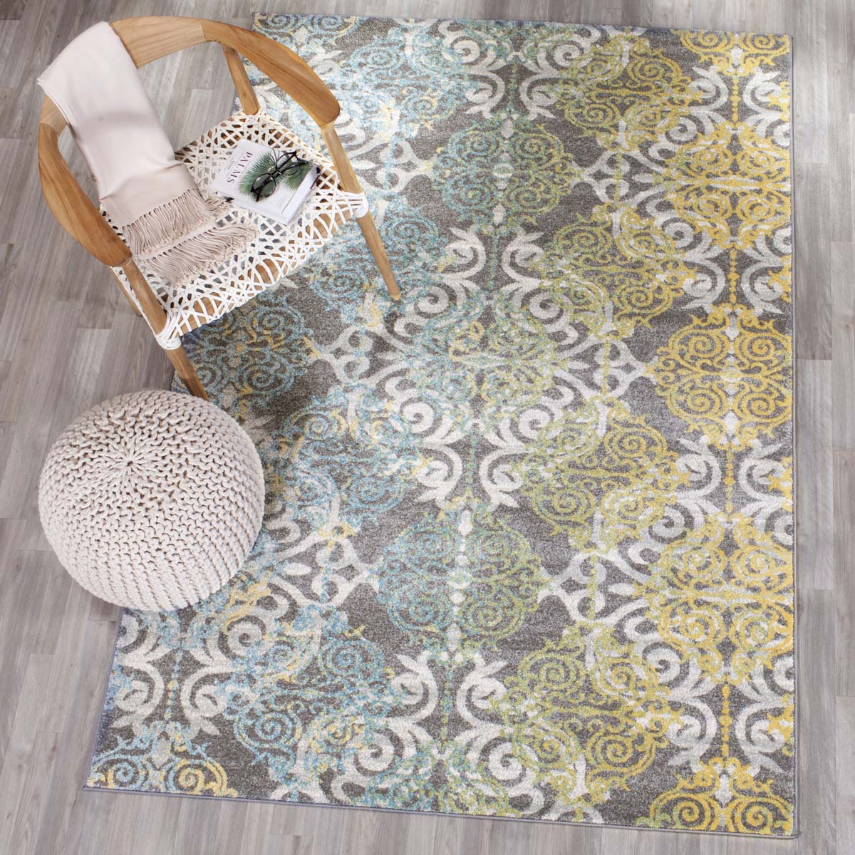 Safavieh Evoke 230 Rug, EVK230 - GREY / IVORY