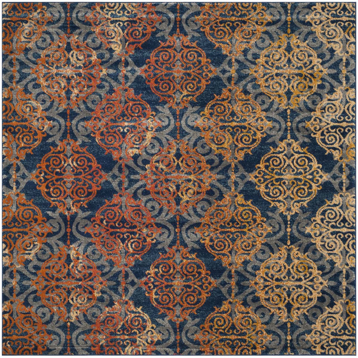 Safavieh Evoke 230 Rug, EVK230 - BLUE / ORANGE