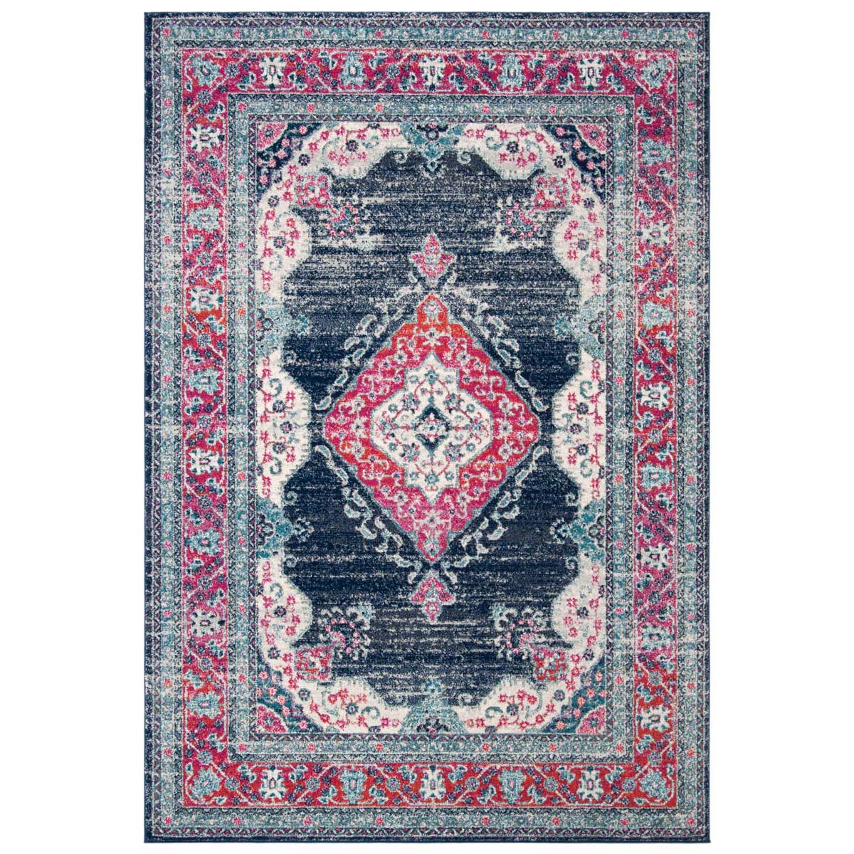 Safavieh Evoke 250 Rug, EVK250 - NAVY / FUCHSIA