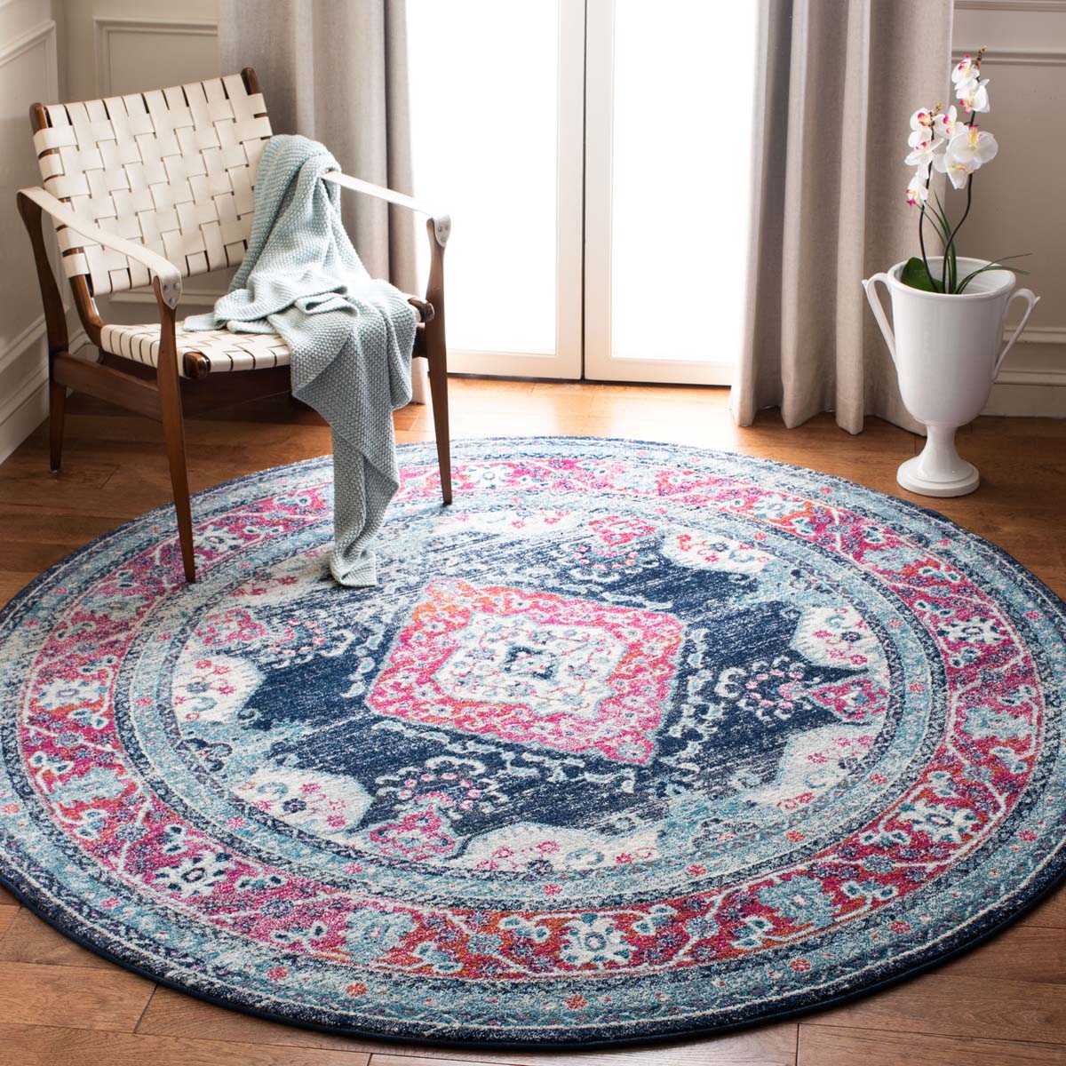 Safavieh Evoke 250 Rug, EVK250 - NAVY / FUCHSIA