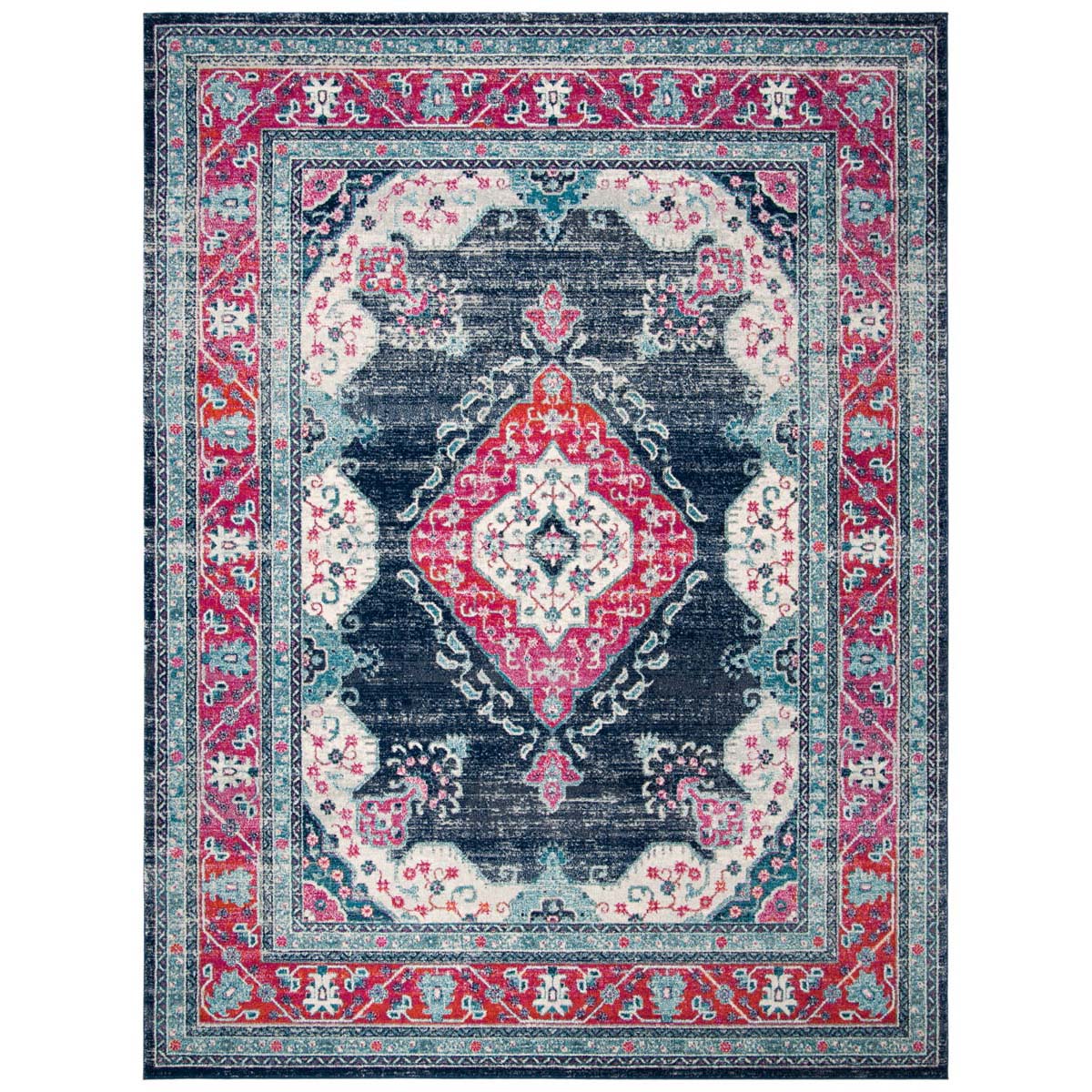 Safavieh Evoke 250 Rug, EVK250 - NAVY / FUCHSIA