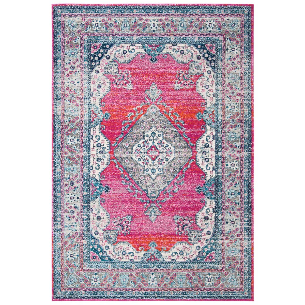 Safavieh Evoke 250 Rug, EVK250 - FUCHSIA / NAVY