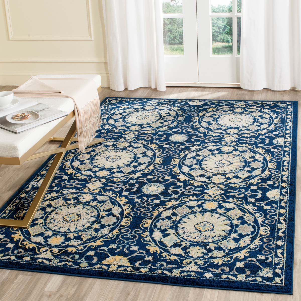 Safavieh Evoke 252 Rug, EVK252 - NAVY / IVORY