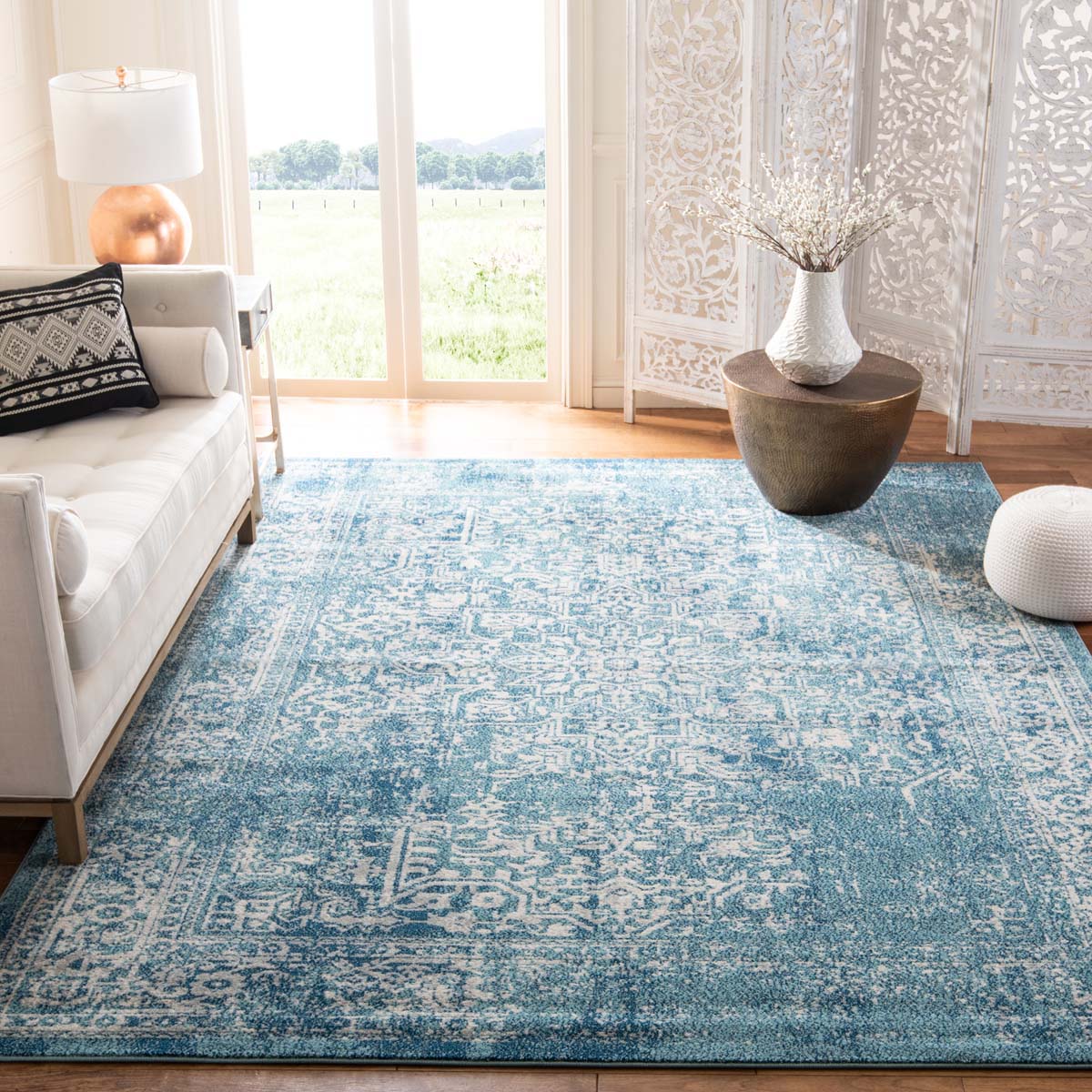 Safavieh Evoke 256 Rug, Blue, EVK256 - Blue / Ivory