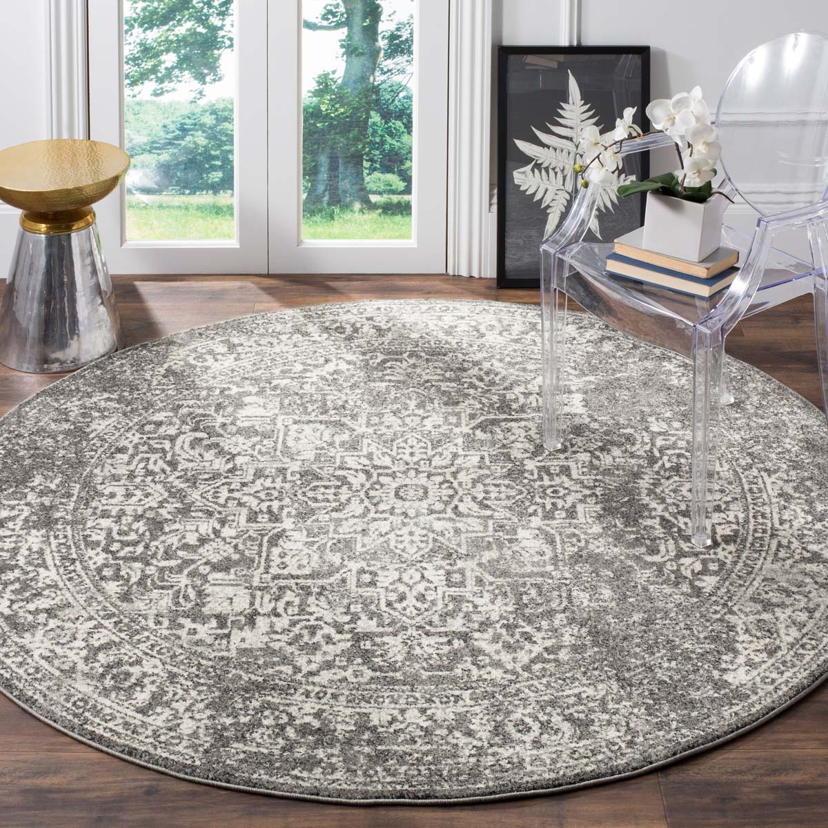 Safavieh Evoke 256 Rug, Grey, EVK256 - Grey / Ivory